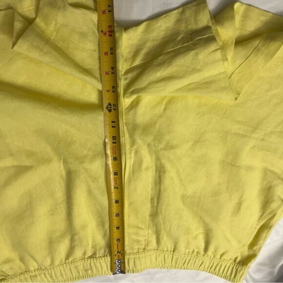 NWT DKNY Linen Blend High Rise Easy Shorts Yellow XL - Picture 5 of 8